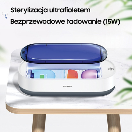 USAMS STERYLIZATOR UV-C DO TELEFONÓW I AKCESORII Z ŁADOWARKĄ INDUKCYJNĄ 15W