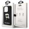 Etui Karl Lagerfeld KLHCP14L3DRKINK na iPhone 14 Pro - czarne Rubber Ikonik 3D