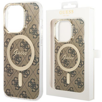 Etui Guess GUHMN61H4STW na iPhone 11 - brązowe 4G MagSafe