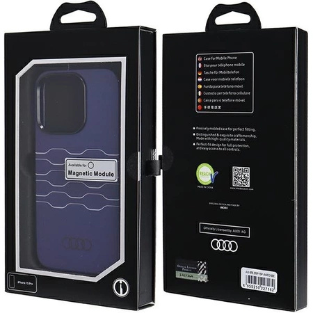 Etui Audi IML MagSafe na iPhone 15 Pro - niebieskie
