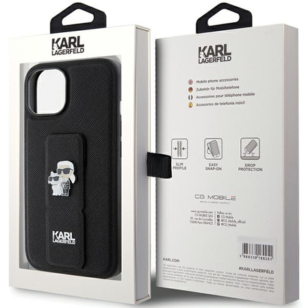 KARL LAGERFELD ETUI HARDCASE DO IPHONE 15 PLUS 6,7 SAFFIANO GRIPSTAND