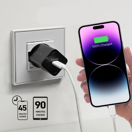 SBS ŁADOWARKA SIECIOWA 20W GaN USB-C DO IPHONE 12 13 14 15 SZYBKA ŁADOWARKA
