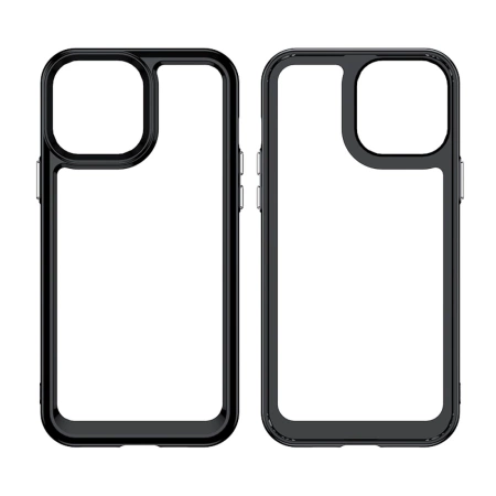 HURTEL SZTYWNY ETUI POKROWIEC DO IPHONE 12 PRO MAX Z ŻELOWĄ RAMKĄ NIEBIESKI