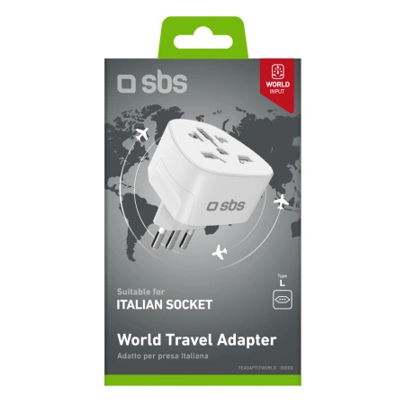 Adapter podróżny SBS IT - uniwersalny - biały