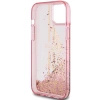 Etui Guess Liquid Glitter Gold Stripes na iPhone 15 Plus / 14 Plus - różowe