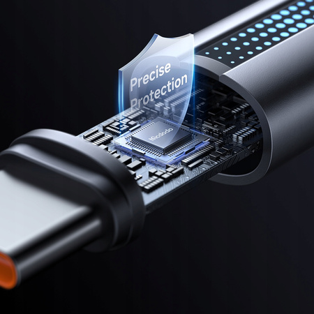 MCDODO USB-C FAST CHARGING CABLE FOR SAMSUNG XIAOMI TYPE C 6A 100W 1M LED