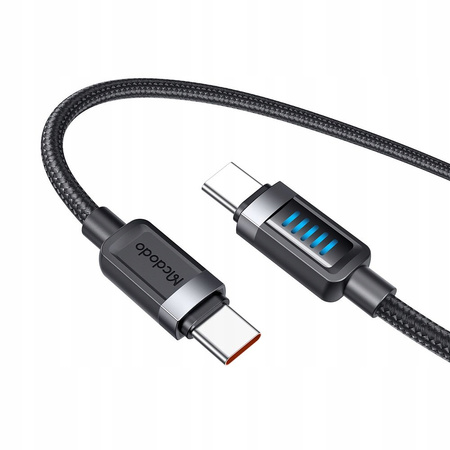 MCDODO KABEL USB-C USB-C SZYBKIE ŁADOWANIE USB TYP C PD 240W 1M LED CZARNY