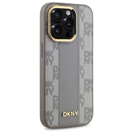 DKNY ETUI HARDCASE DO IPHONE 14 PRO 6.1 LEATHER CHECKERED MONO PATTERN