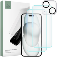 SZKŁO HARTOWANE TECH-PROTECT SUPREME SET 3-PACK IPHONE 15 CLEAR