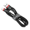 Baseus Cafule Cable wytrzymały nylonowy kabel przewód USB / Lightning QC3.0 1.5A 2M czarno-czerwony (CALKLF-C19)