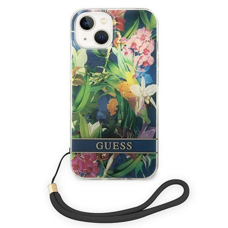 Guess GUOHCP14SHFLSB iPhone 14 6,1" niebieski/blue hardcase Flower Strap