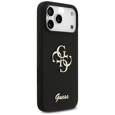 Etui Guess Silicone Big 4G Script do     iPhone 17 Pro Max czarny