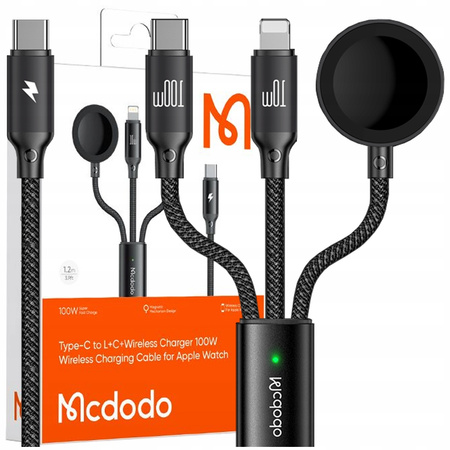 MCDODO INDUCTIVE CHARGER FOR APPLE WATCH 3IN1 CABLE FOR IPHONE MACBOOK 100W