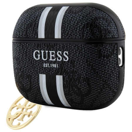 GUESS ETUI POKROWIEC DO AIRPODS PRO 2 2022 2023 ZDRUKOWANE PASKI CHARMS