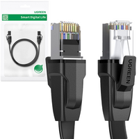 Ugreen kabel LAN Ethernet Cat.8 U/FTP płaski 1m czarny (NW134)