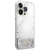 Etui Guess GUHCP14LLCSGSGH na iPhone 14 Pro - białe Liquid Glitter Marble