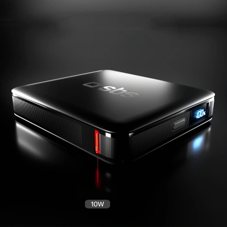 Powerbank SBS HD 10W 5000mAh USB-C z wyświetlaczem LCD - czarny