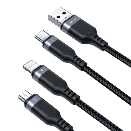 Kabel 3-w-1 Joyroom Multi-Use Series S-1T3018A18 Lightning USB-C micro USB 1.2m - czarny