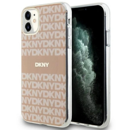 DKNY POKROWIEC DO IPHONE 11 XR IML MONO STRIPE DO MAGSAFE Z RÓŻOWYM LOGO