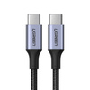 Ugreen kabel przewód USB Typ C - USB Typ C 5 A 100 W Power Delivery Quick Charge 3.0 FCP 480 Mbps 1 m szary (70427 US316)