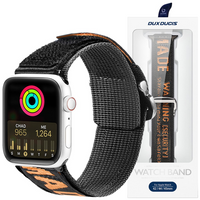 Dux Ducis Strap (Outdoor  Version) pasek Apple Watch Ultra, SE, 8, 7, 6, 5, 4, 3, 2, 1 (49, 45, 44, 42  mm) nylonowa opaska bransoleta czarno-pomarańczowy