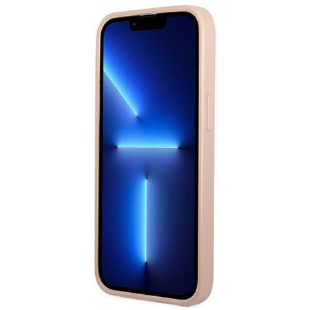 Guess GUHCP13SPSATPP iPhone 13 mini 5,4" różowy/pink hardcase SaffianoTriangle Logo Cardslot
