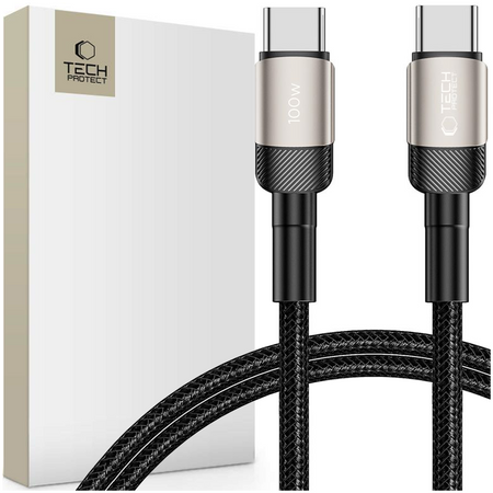 TECH-PROTECT KABEL USB-C DO ŁADOWANIA PD100W 5A 100CM DO TELEFONÓW TITANIUM