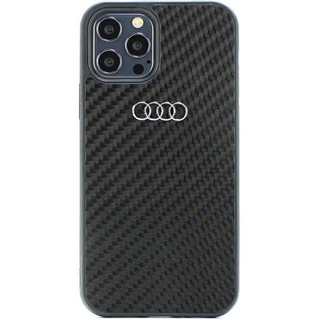 Etui Audi Carbon Fiber na iPhone 12 / iPhone 12 Pro - czarne AU-TPUPCIP12P-R8/D2-BK