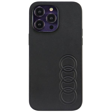Etui Audi Synthetic Leather na iPhone 14 Pro Max 6.7" - czarne AU-TPUPCIP14PM-TT/D1-BK