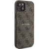 Etui Guess 4G Collection Leather Metal Logo MagSafe na iPhone 15 / 14 / 13 - brązowe