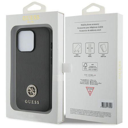GUESS ETUI HARDCASE DO IPHONE 13 PRO 6.1 STRASS METAL LOGO OCHRONA TELEFONU