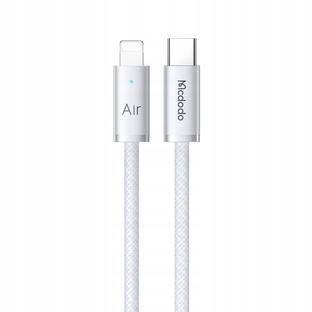 MCDODO KABEL USB-C LIGHTNING SZYBKIE ŁADOWANIE USB TYP C 36W 1M LED BIAŁY
