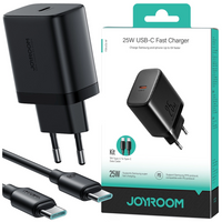 Szybka ładowarka Joyroom JR-TCF11 do 25W + kabel USB-C / USB-C 1m - czarna