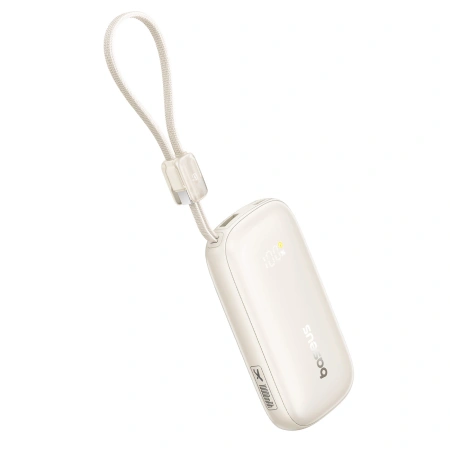 Powerbank Baseus EnerFill FC21 Qpow 3 Ultra 10000mAh 22,5W z dołączonym kablem-smyczą - beżowy