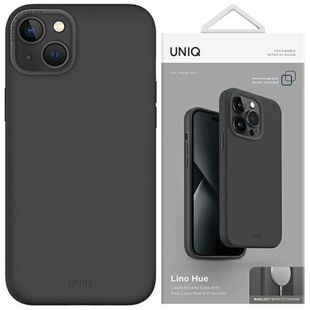 Etui Uniq Lino Hue na iPhone 14 Plus Magclick Charging - szare