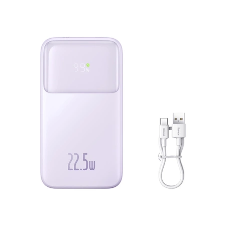 Powerbank Baseus Comet Series z wyświetlaczem 20000mAh 22.5W - fioletowy + kabel USB-A / USB-C