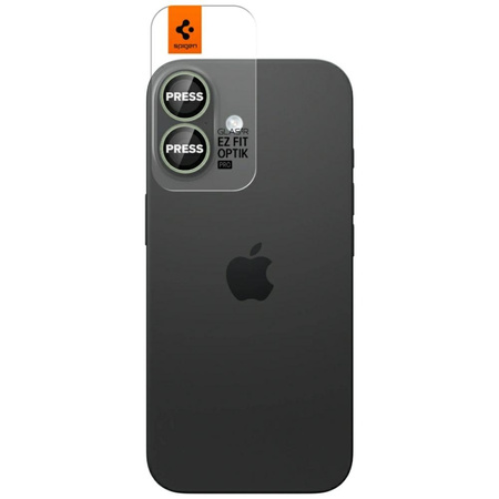 Osłona aparatu Spigen Optik Pro Glas.TR  "EZ FIT" Camera Protector 2szt do iPhone 17 / 16 / 16 Plus zielony