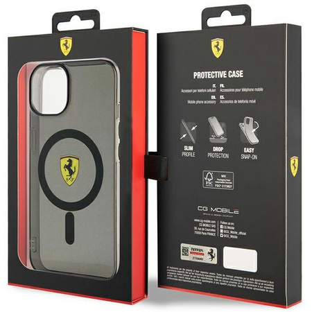 Etui Ferrari FEHMP14SURKK na iPhone 14 - czarne Translucent Magsafe
