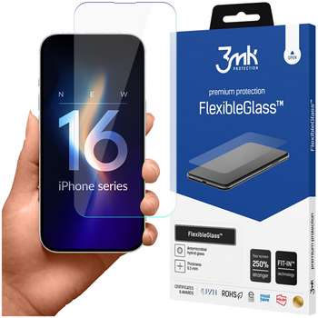 3MK FLEXIBLEGLASS DO APPLE IPHONE 16 PLUS SZKŁO HIBRYDOWE OCHRONA EKRANU