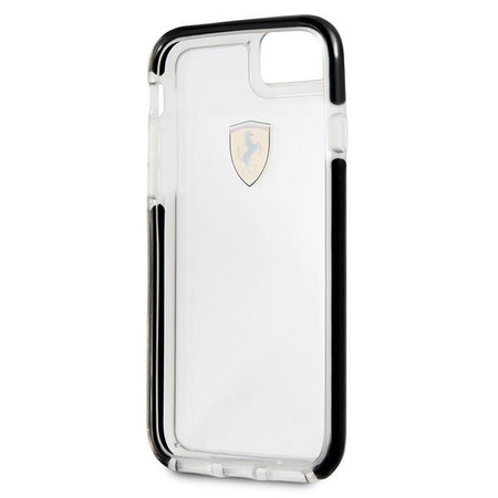 Etui Ferrari Shockproof na iPhone 7 / 8 / SE 2020 / SE 2022 - przezroczysto-czarne