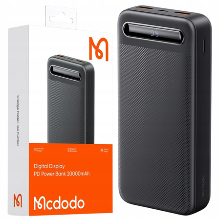 MCDODO POWERBANK 20000MAH WITH DISPLAY 2X USB USB-C 2A 10W + USB-C CABLE