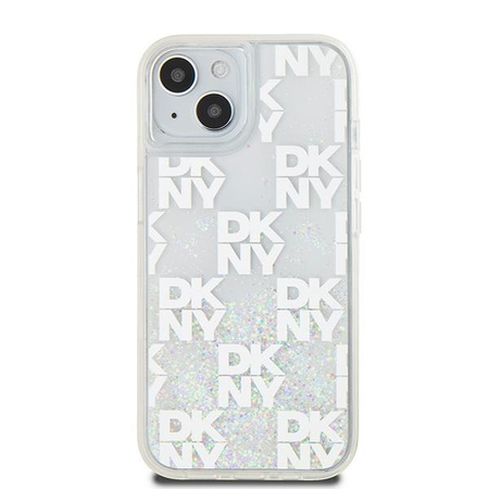 DKNY ETUI HARDCASE DO IPHONE 15 14 13 6.1 Z LOGO LIQUID GLITTER MULTILOGO