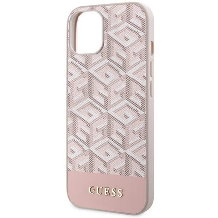 Etui Guess GUHMP14SHGCFSEP na iPhone 14 - różowe GCube Stripes MagSafe