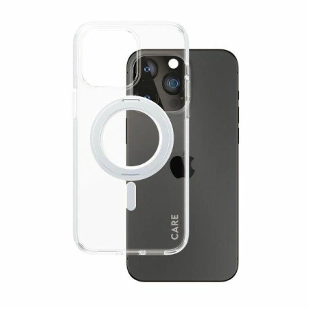 Etui CARE by PanzerGlass Kickstand Case MagSafe na iPhone 15 Pro Max - srebrne