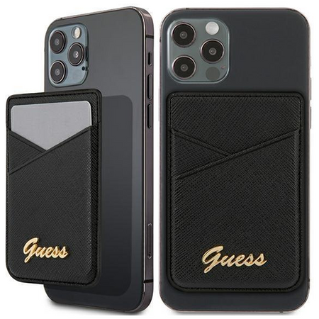 Guess Wallet Card Slot GUWMSSASLBK MagSafe Saffiano czarny/black