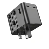 JELLICO uniwersalny adapter podróżny S9 PD 2xUSB-C + 1xUSB 3.4A Max 2500W Czarny