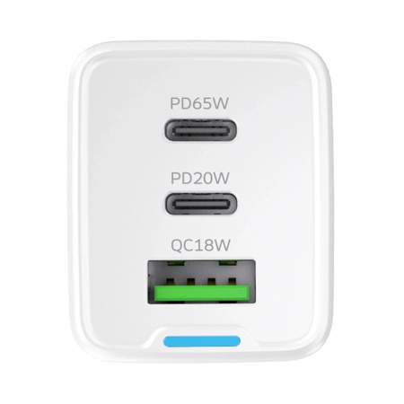 WOZINSKY ŁADOWARKA GAN 65W 2X USB-C DO TELEFONÓW IPHONE MACBOOK Z KABLEM