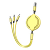 KABEL USB 3W1 ZWIJANY USB-C DO IPHONE MICRO USB TYP C ŁADOWARKA PŁASKI 1M
