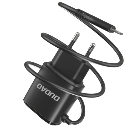 DUDAO ŁADOWARKA 2X USB Z WBUCONYM KABLEM DO LIGHTNING 12W DO TELEFONÓW