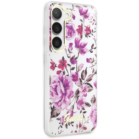 Etui Guess GUHCS23SHCFWST S23 S911 - białe Flower Collection